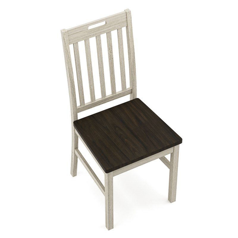 Furniture of America Kadda Farmhouse Antique White Wood Dining Chair Set of 4
