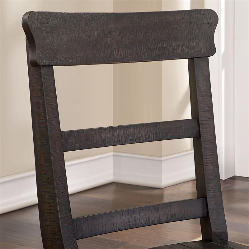 Furniture of America Taz Farmhouse Black Solid Wood Side Chair Set of 4
