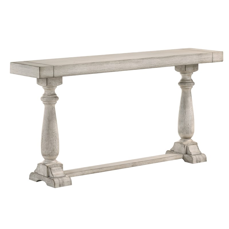 Furniture of America Fieldz 59-Inch Antique White Wood Finish Console Table