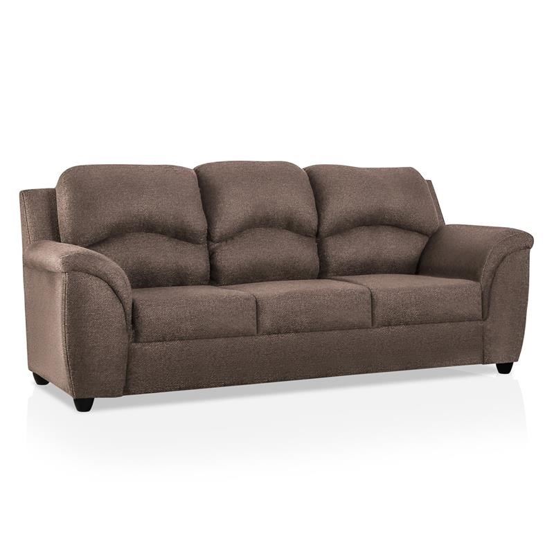 Furniture of America Vixal Transitional Fabric Upholstered Sofa in Brown
