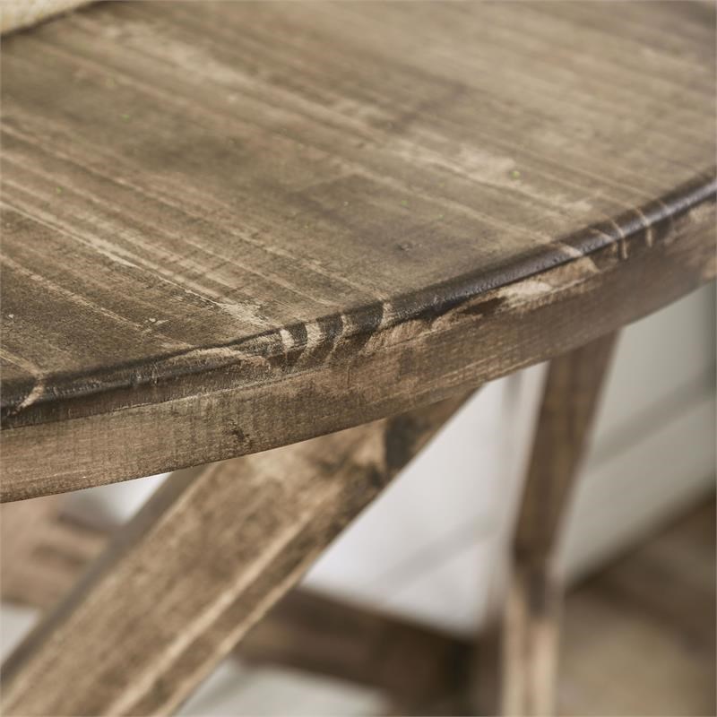 Furniture of America Ramin Rustic Wood 3-Piece Coffee Table Set in Ash Brown