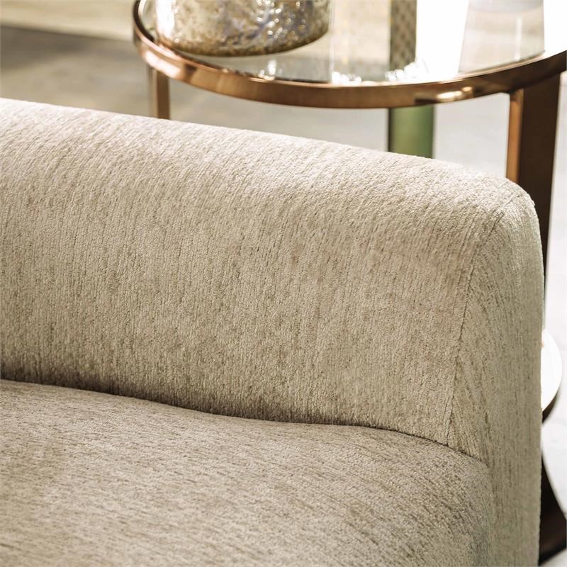 Furniture of America Pryna Contemporary Chenille Upholstered Sofa in Beige