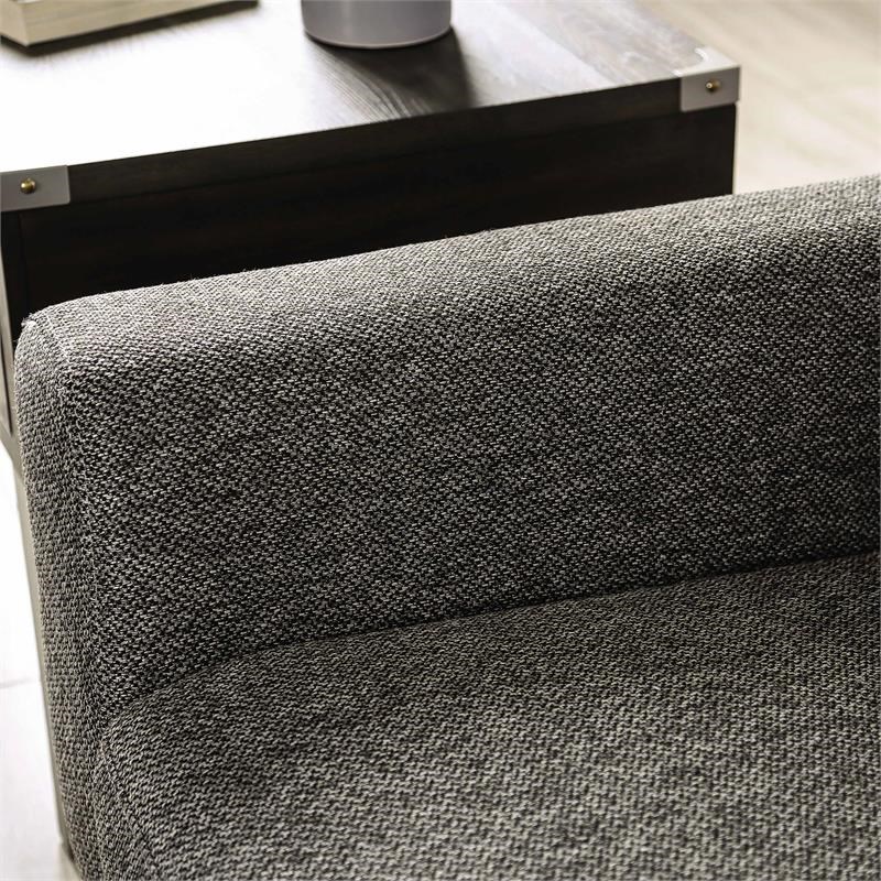 Furniture of America Celiq Mid-Century Modern Fabric Upholstered Sofa in Gray