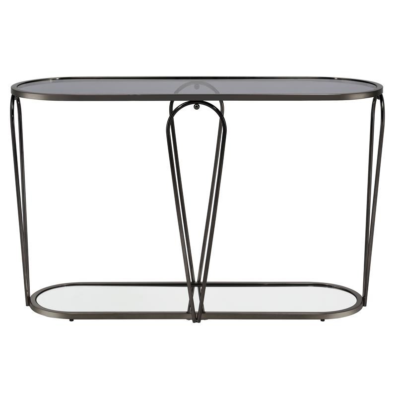 Furniture of America Miffa Contemporary Metal 1-Shelf Console Table in Black