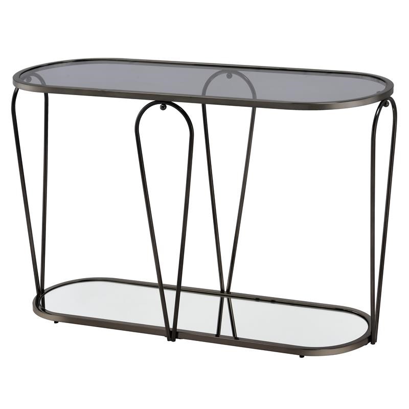 Furniture of America Miffa Contemporary Metal 1-Shelf Console Table in Black