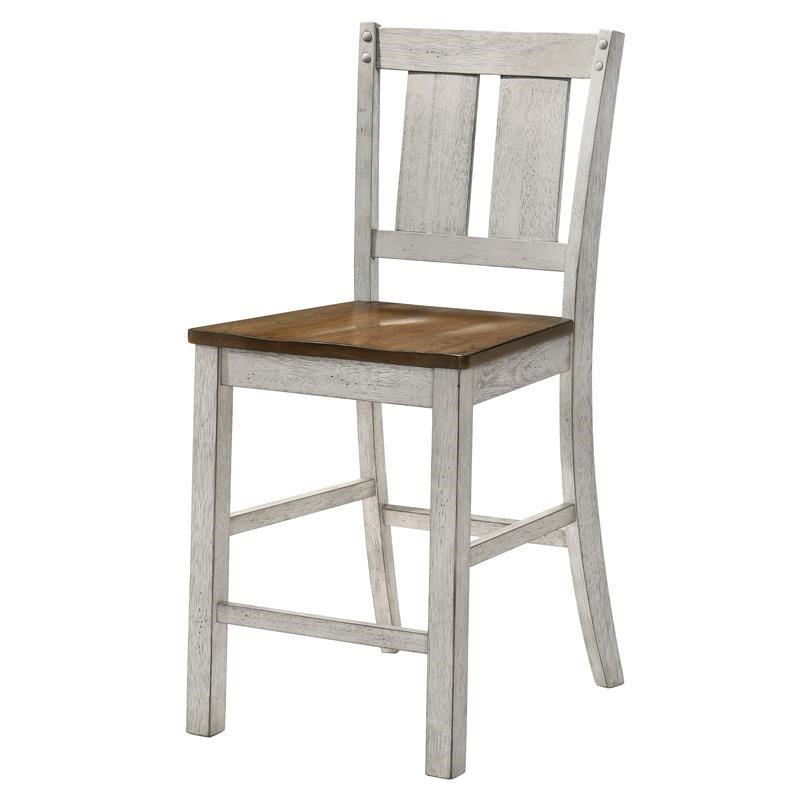 Furniture of America Huntington Wood Counter Chair in Antique White (Set of 2)
