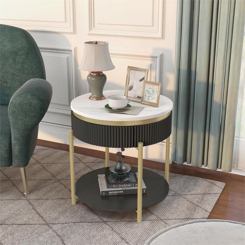 Furniture of America Timi Glam Wood 3-Piece Coffee Table Set in Dark Walnut