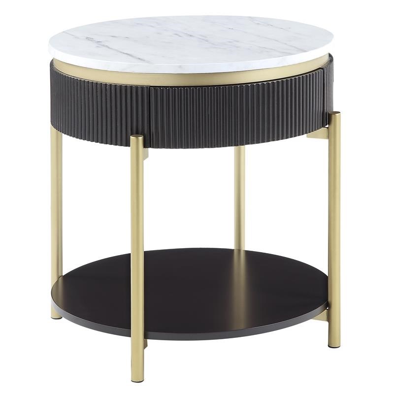 Furniture of America Timi Glam Wood 3-Piece Coffee Table Set in Dark Walnut