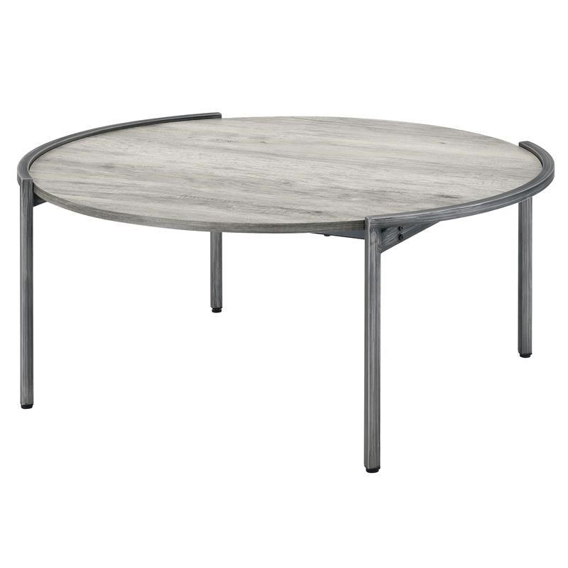 Furniture of America Mordicai Metal 2-Piece Coffee Table Set in Light Gray