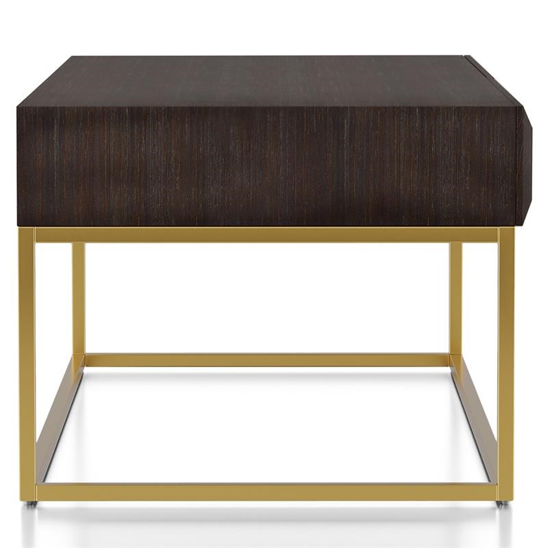 Furniture of America Giffore Metal 2-Piece Coffee Table Set in Walnut
