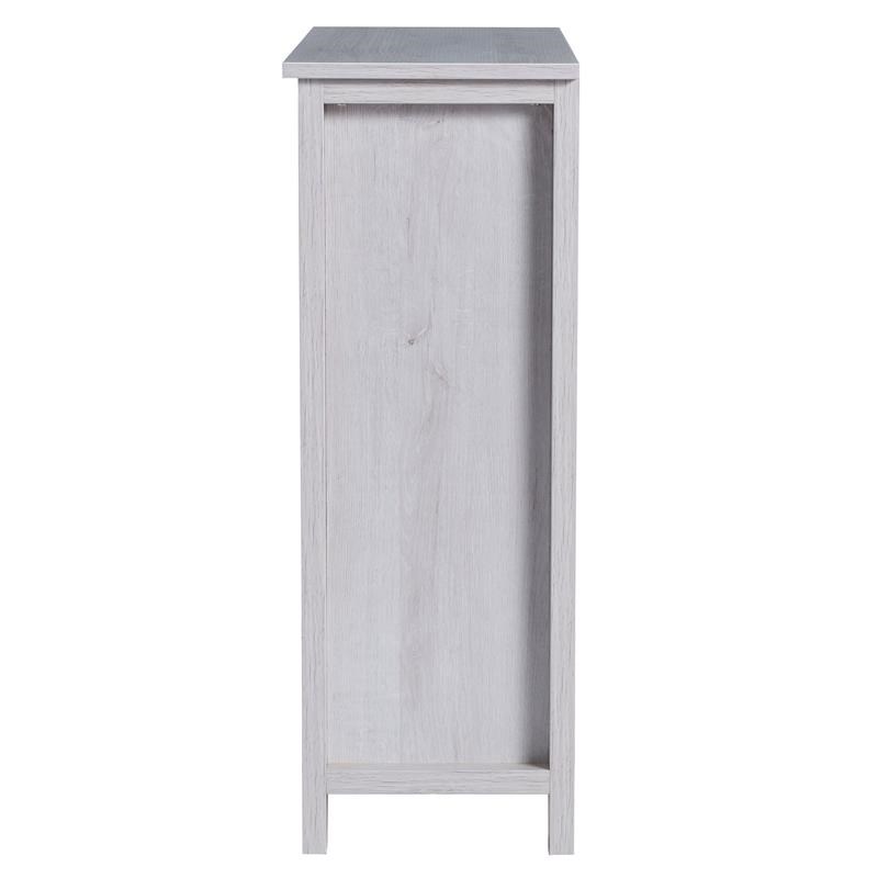 Furniture of America Dionee Modern Wood 6-Shelf Shoe Cabinet in White Oak