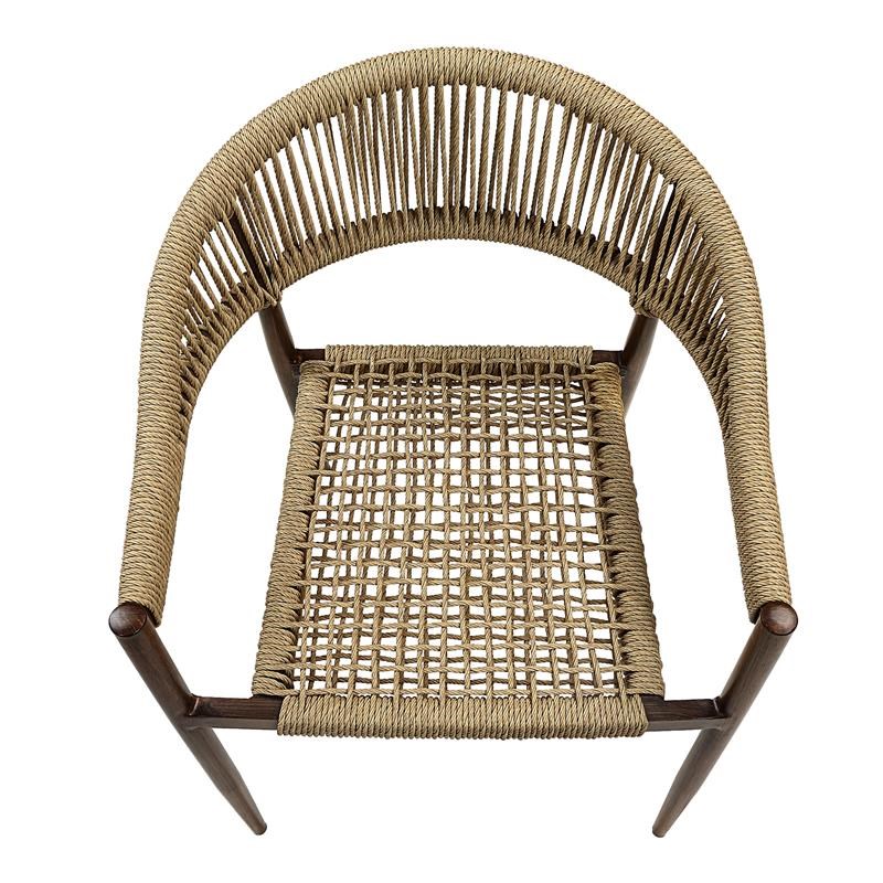 Furniture of America Clark Aluminum Patio Dining Chair in Walnut (Set of 4)
