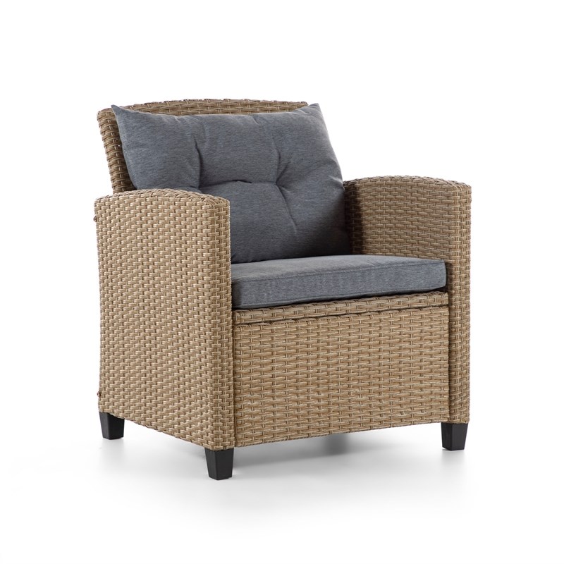 Muse & Lounge Co. Fields 3-Piece Outdoor Patio Set in Natural PE Wicker / Rattan