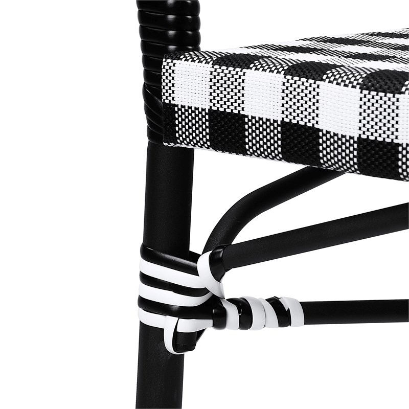 Furniture of America Tidez French Aluminum Patio Arm Chair in Black