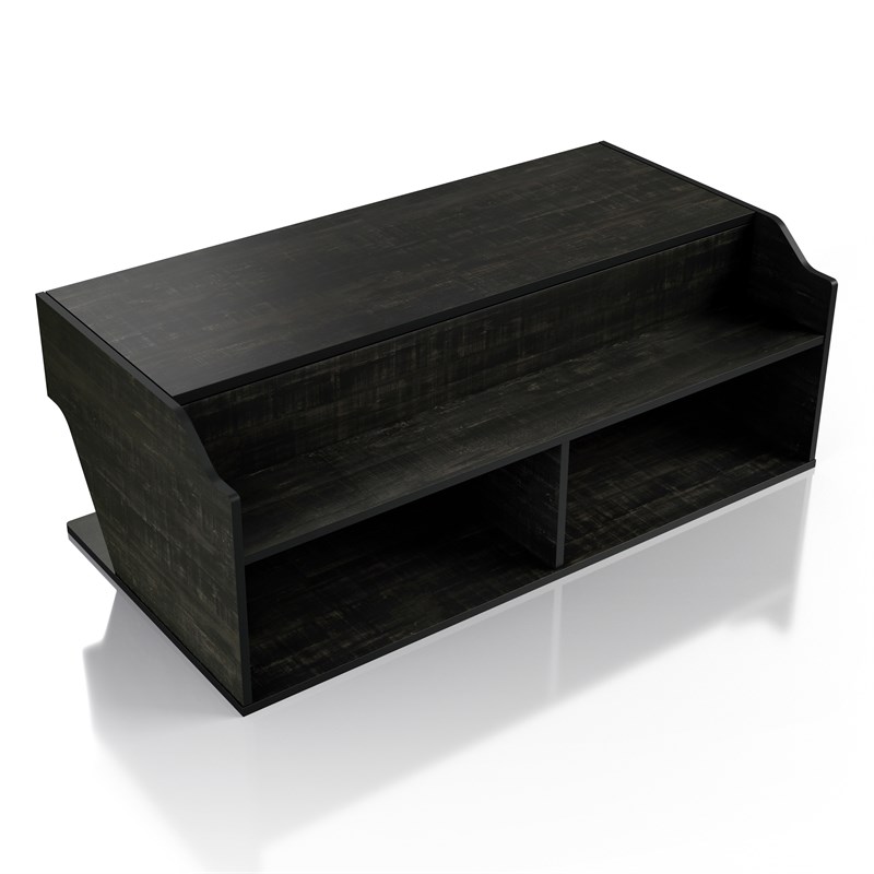 Furniture of America Birch Wood Lift-Top Coffee Table in Black
