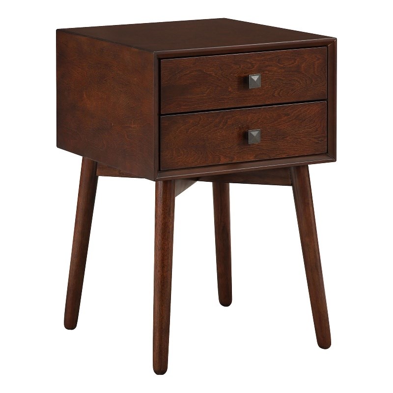 mid century two drawer accent table