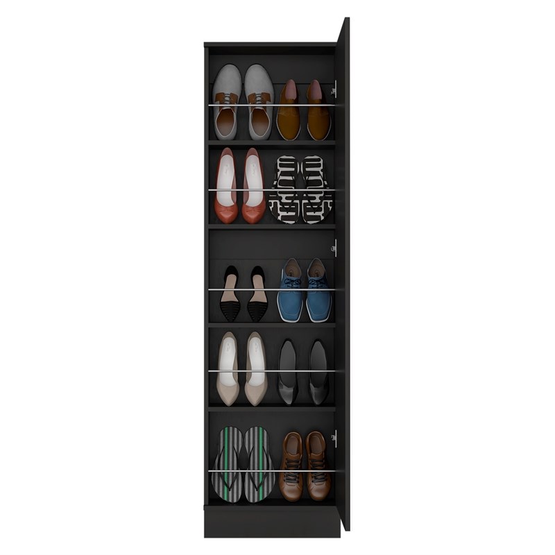 Trent Home Transitional Engineered Wood Shoe Rack in Black