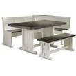 Sunny Designs Carriage House Wood Breakfast Nook Set in Off White Dark Brown