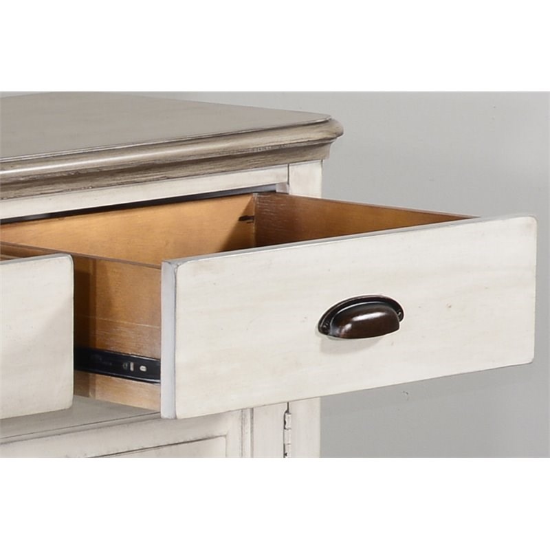 Sunny Designs Westwood Village Coastal Wood Buffet and Hutch in Taupe Off White