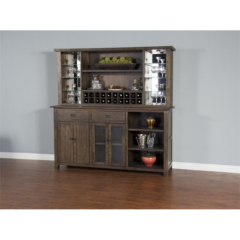 Sunny Designs Homestead 80" Transitional Wood Hutch And Buffet In ...