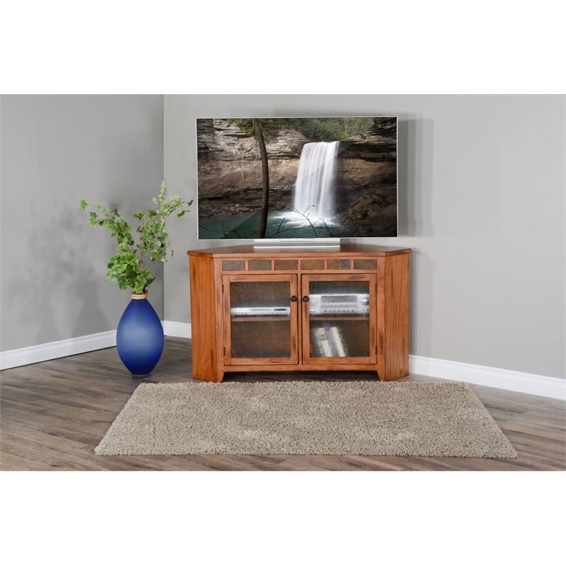 Sunny Designs Sedona Wood Corner TV Console for TVs up to 60