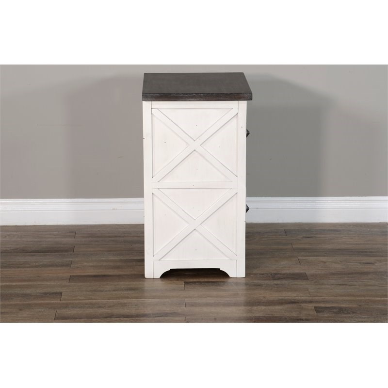 Sunny Designs European Cottage 2-drawer Wood File Cabinet in Dark Brown/White