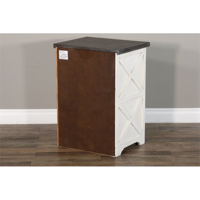 Sunny Designs European Cottage 2-drawer Wood File Cabinet in Dark Brown/White