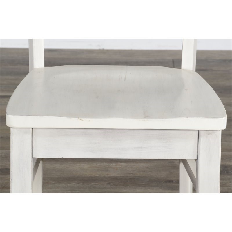 Sunny Designs Bayside Farmhouse Wood 2 Piece Breakfast Nook Set in Marble White