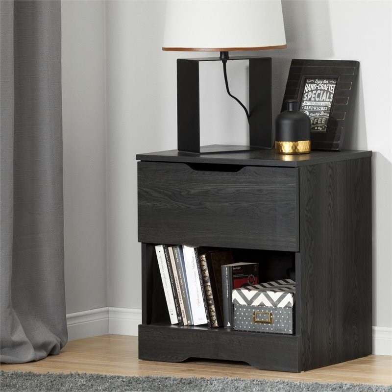 South Shore Holland Nightstand in Gray Oak