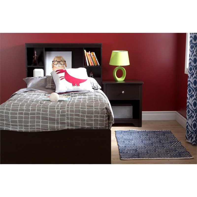 South Shore Vito Twin Mates Bed with Storage in Chocolate