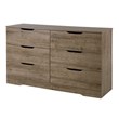 South Shore Holland 6 Drawer Dresser in Weathered Oak