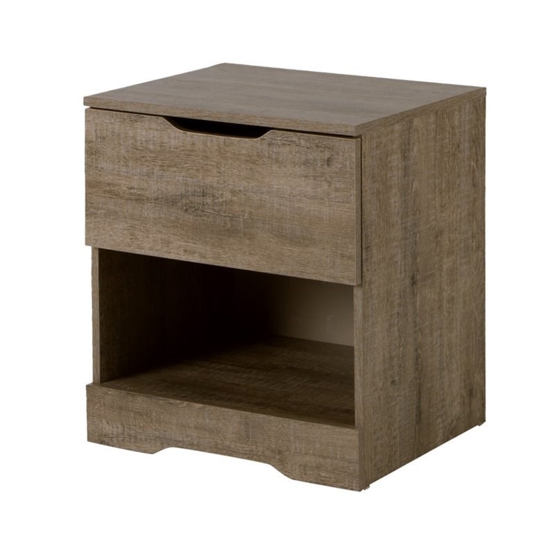 South Shore Holland 1 Drawer Nightstand in Weathered Oak