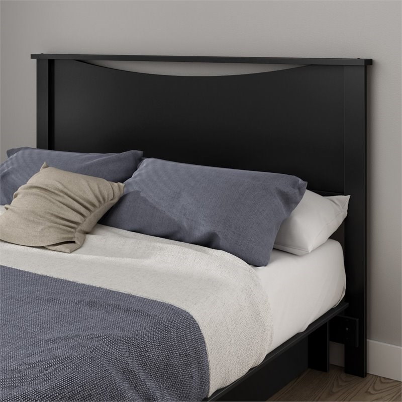 South Shore Gramercy Full Queen Panel Headboard in Pure Black