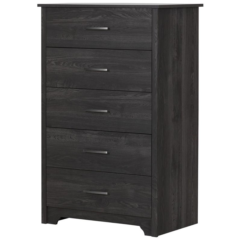 South Shore Fusion 5 Drawer Chest in Gray Oak