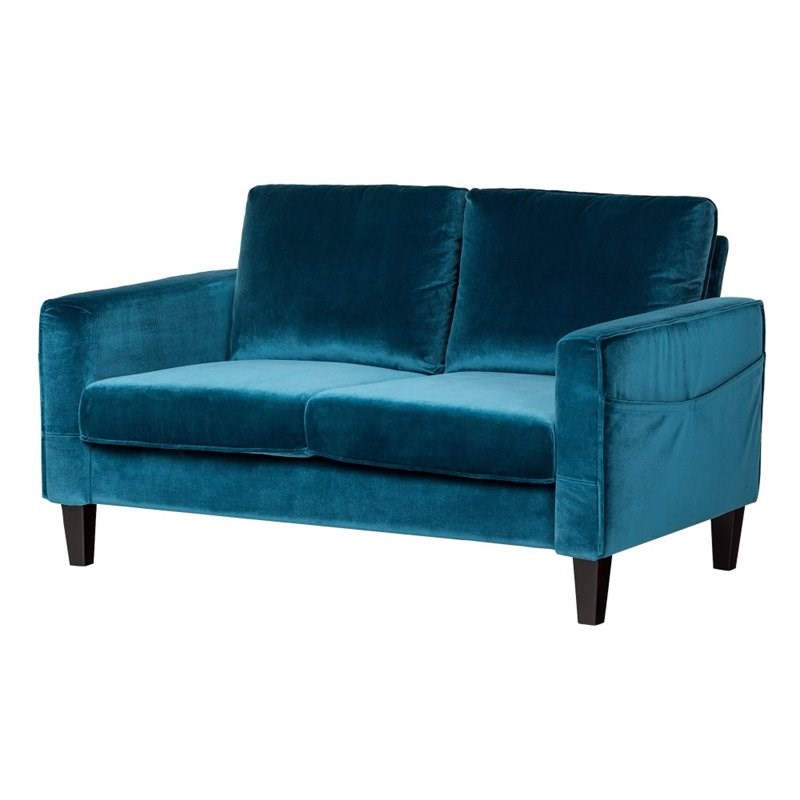 South Shore Liveit Cozy Loveseat in Velvet Blue Homesquare