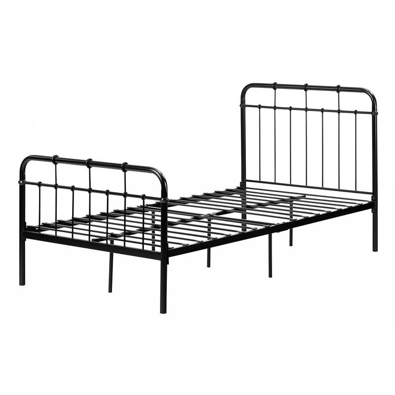 Cotton Candy Metal Complete Bed -Twin-Black-South Shore