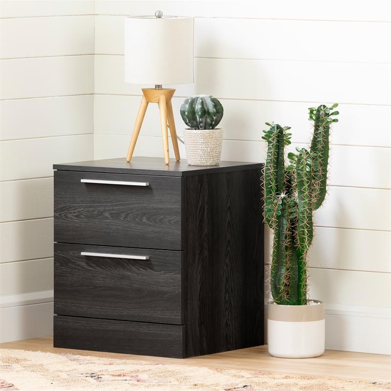 Step One Essential 2-Drawer Nightstand -Gray Oak-South Shore