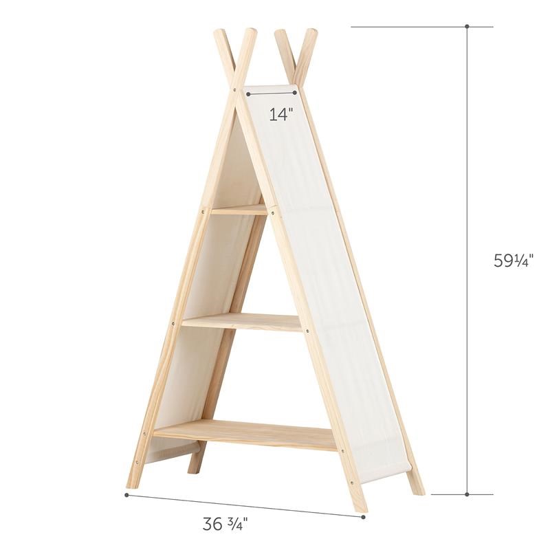 Sweedi Teepee Shelving Unit-Natural Cotton and Pine-South Shore