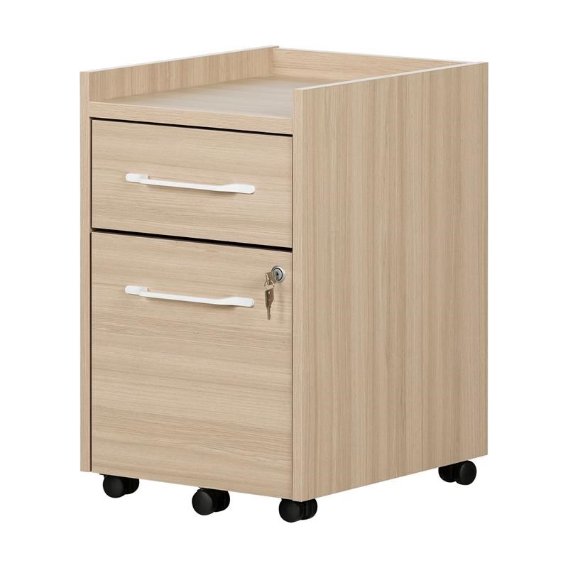 Helsy 2-Drawer Mobile File Cabinet-Soft Elm-South Shore-Furniture