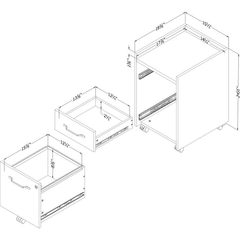 Helsy 2-Drawer Mobile File Cabinet-Soft Elm-South Shore-Furniture