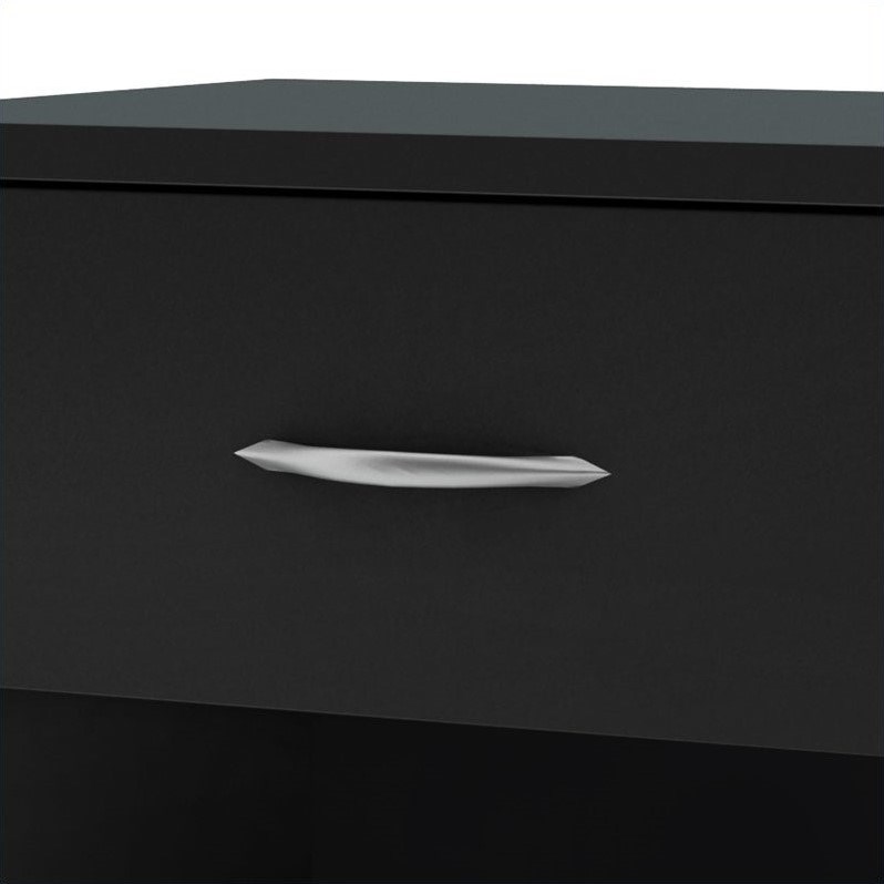 South Shore Step One 1 Drawer Nightstand in Pure Black