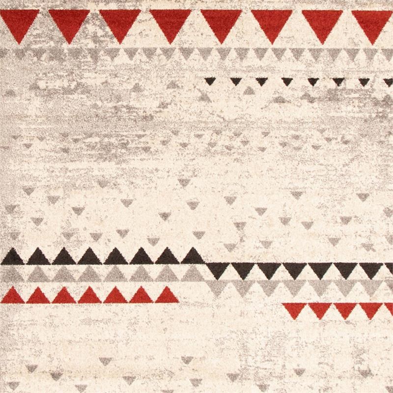 Step One Geometric Triangles Area Rug-Red -South Shore