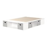 South Shore Avilla Full Storage Platform Bed In Winter Oak 11833