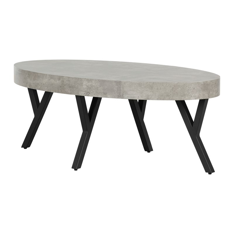 City Life Coffee Table-Concrete Gray and Black-South Shore