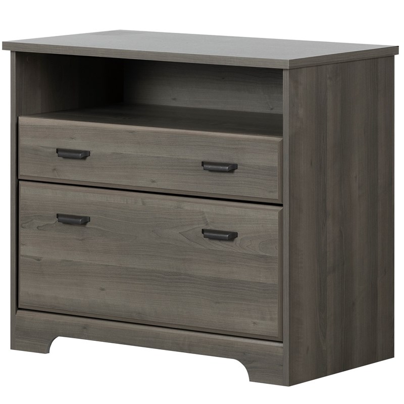 Versa 2 Drawer File Cabinet Gray Maple, Versa 6 Drawer Gray Maple Dresser