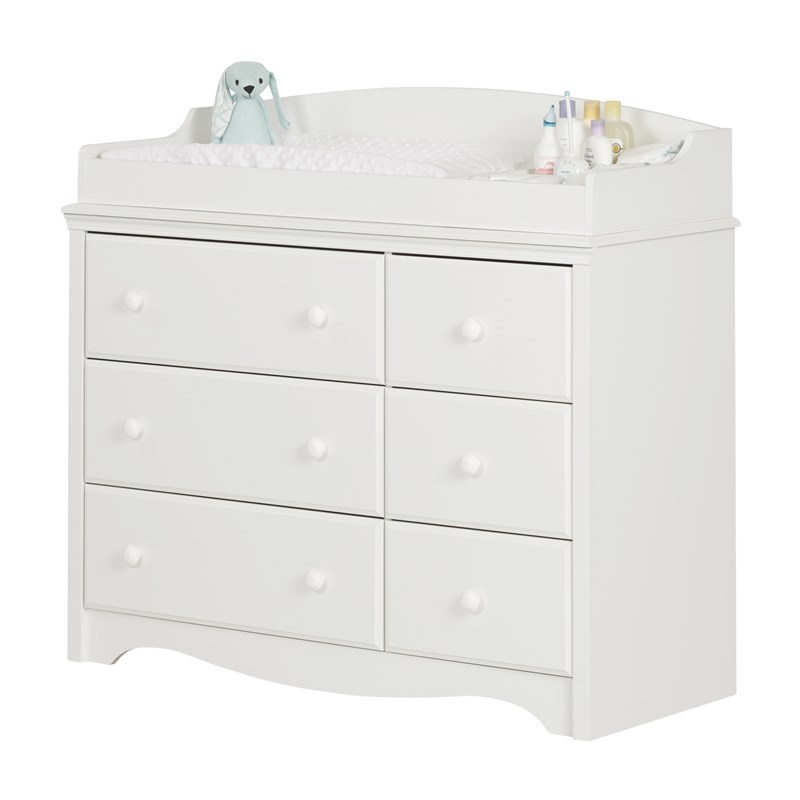 South Shore Angel 4-Drawer Chest and Changing Table Set in Pure White