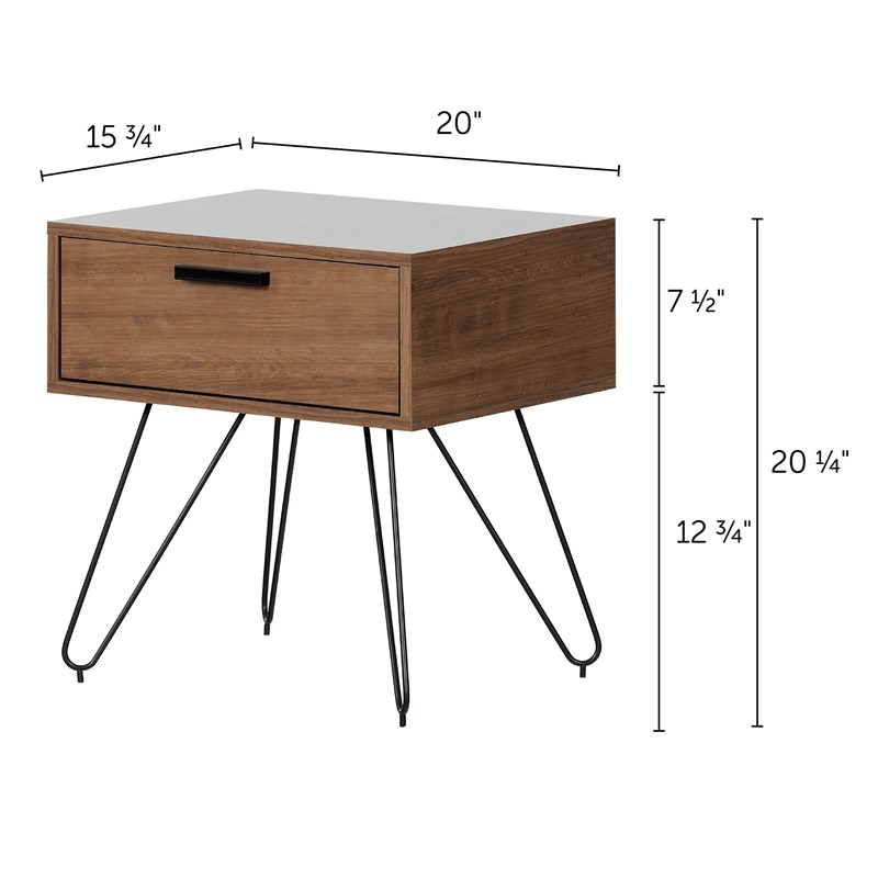 South Shore Vito collection End table-Dark Wood