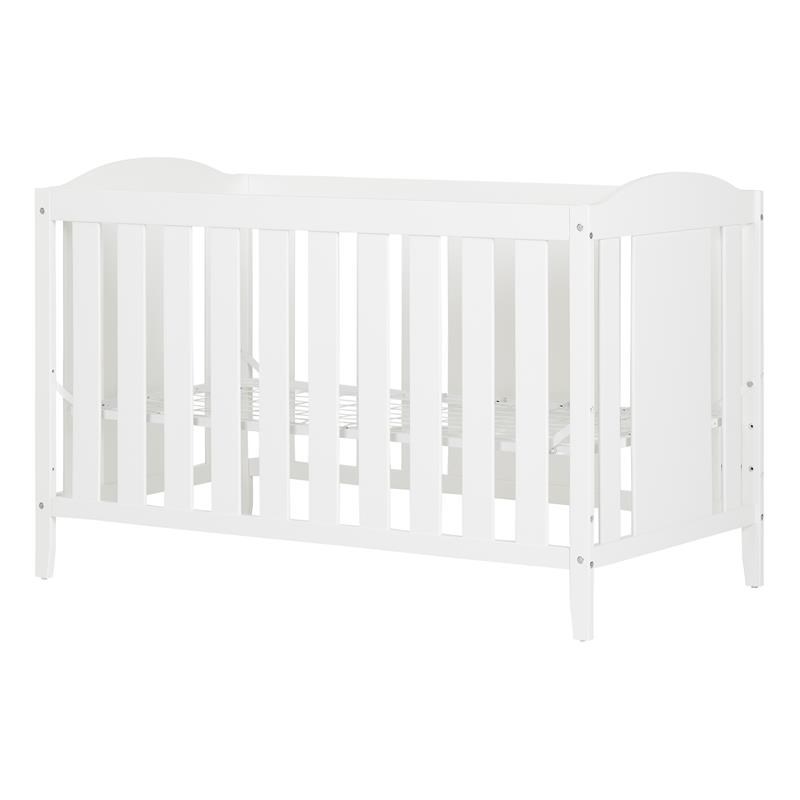 Reevo 3-in-1 Convertible Crib Pure White South Shore