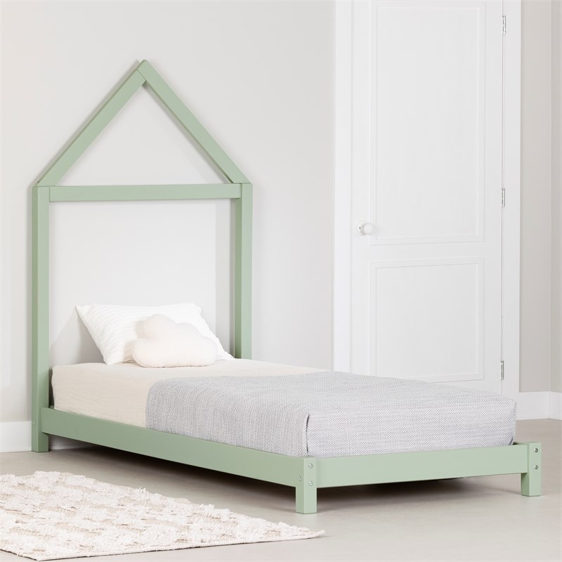 Solid Wood Bed with House Frame Headboard  Sweedi South Shore