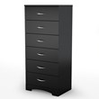 South Shore Maddox Single 6 Drawer Lingerie Chest in Black Finish
